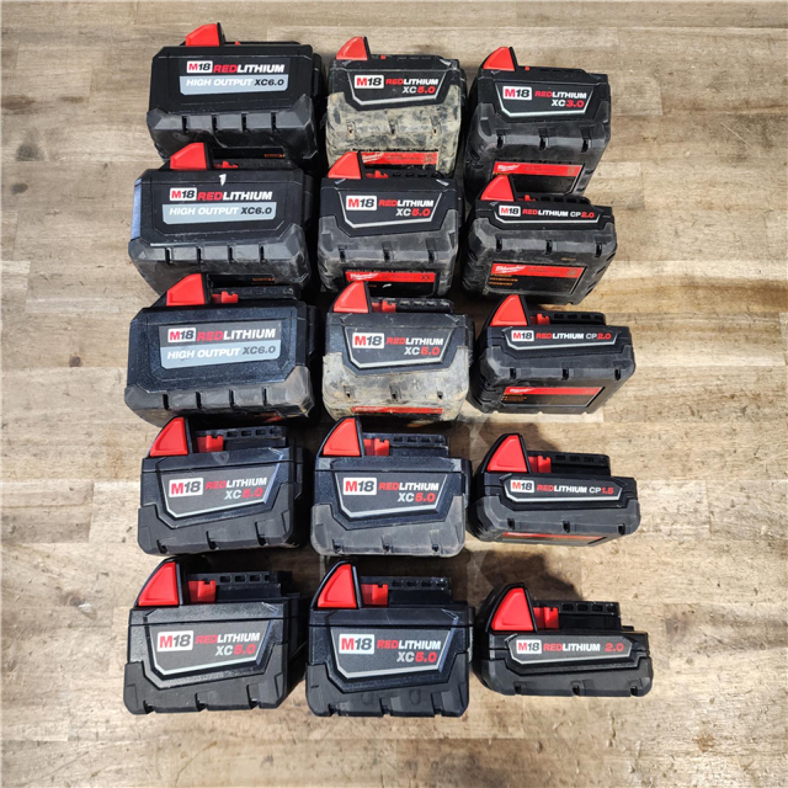 HOUSTON LOCATION - AS-IS MILWAUKEE BATTERY PACK QTY - 15