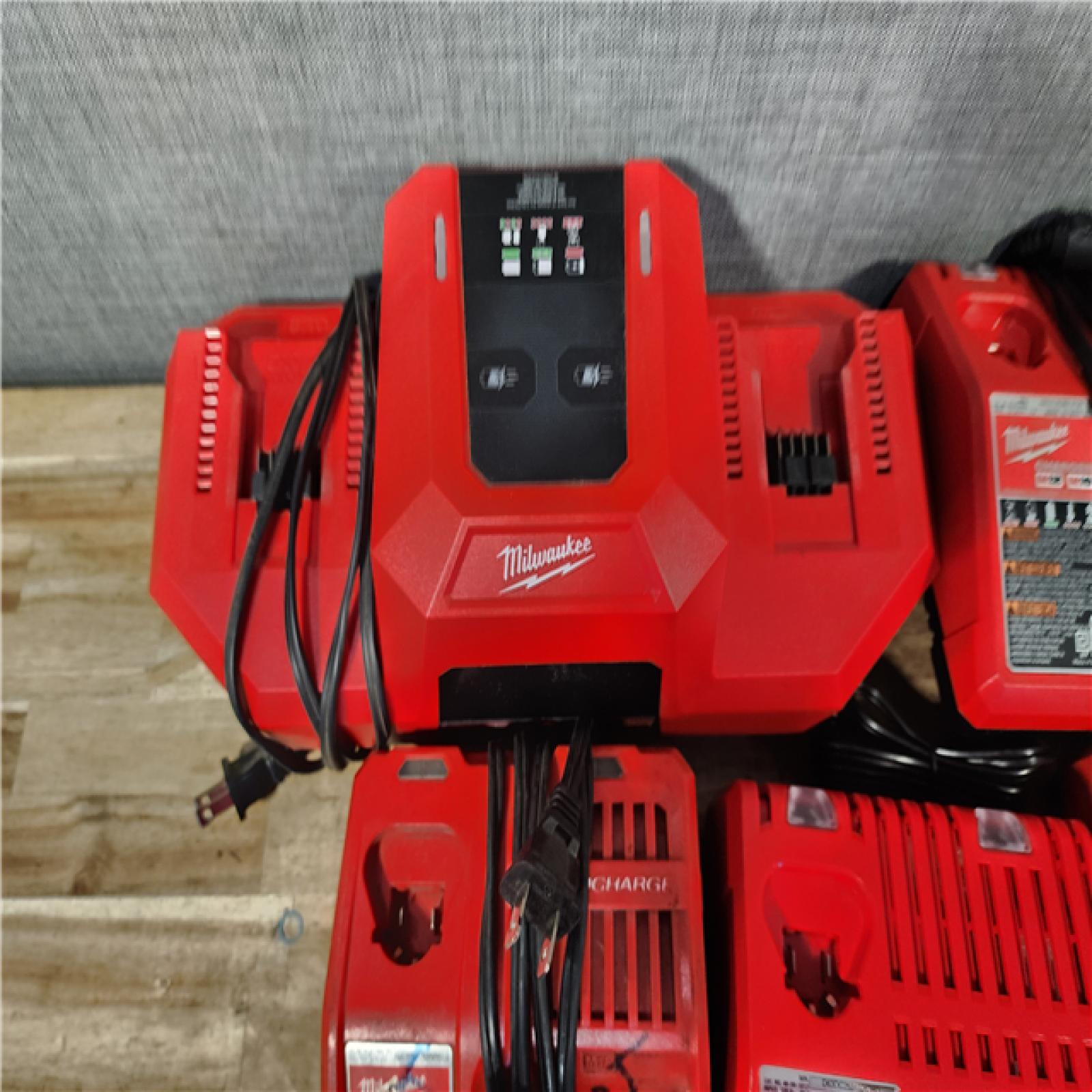 HOUSTON LOCATION - AS - IS MILWAUKEE BATTERY CHARGER PACK QTY - 9