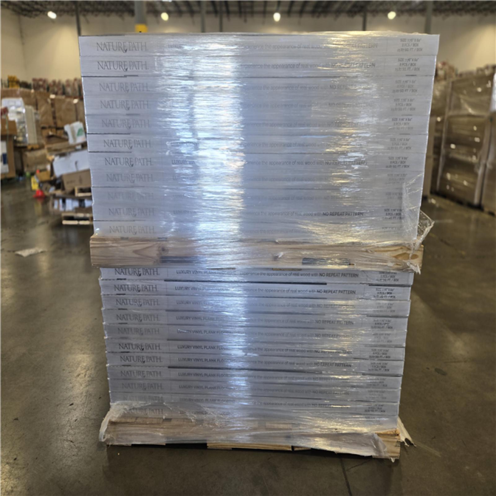 DALLAS LOCATION- NATURE PATH HICKORY HAZE VINYL PLANK FLOORING PALLET (110 CASES)