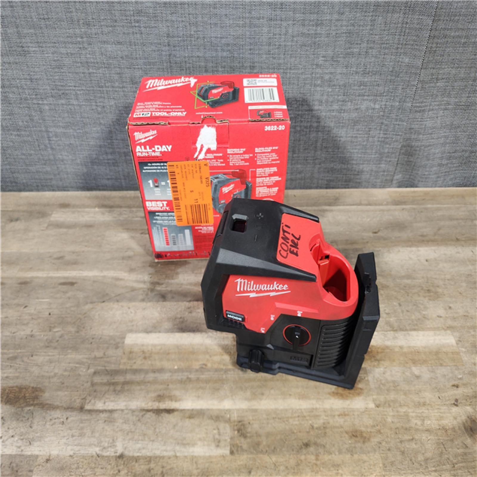 HOUSTON LOCATION - AS-IS M12 12-Volt Lithium-Ion Cordless Green 125 Ft. Cross Line and Plumb Points Laser Level (Tool-Only)