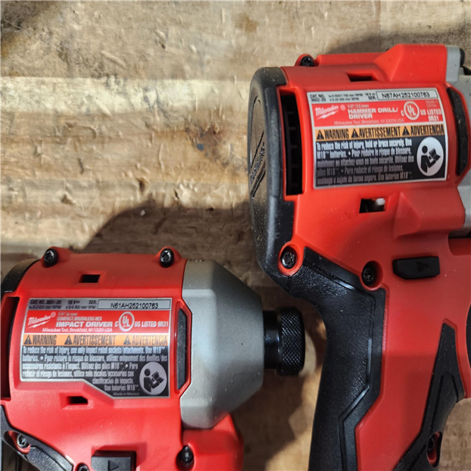 HOUSTON LOCATION - AS - IS Milwaukee 2 Tool Combo Kit W/ (2) Battery & Charger