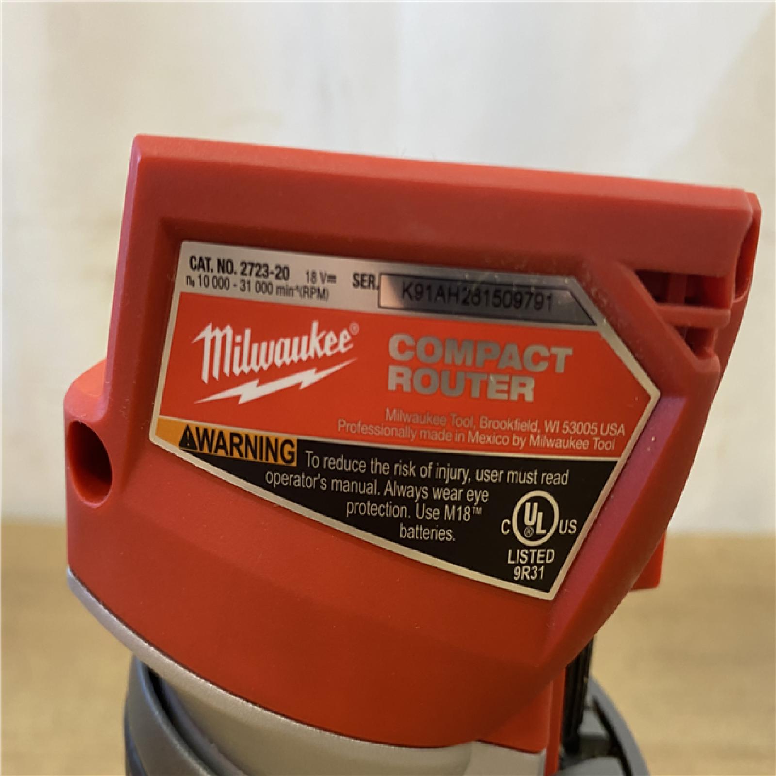 AS-IS Milwaukee FUEL 18V Lithium-Ion Brushless Cordless Compact Router (Tool-Only)