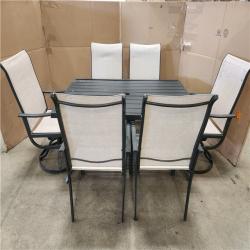 Phoenix AS-IS Beige 7-Piece Outdoor Patio Table Set