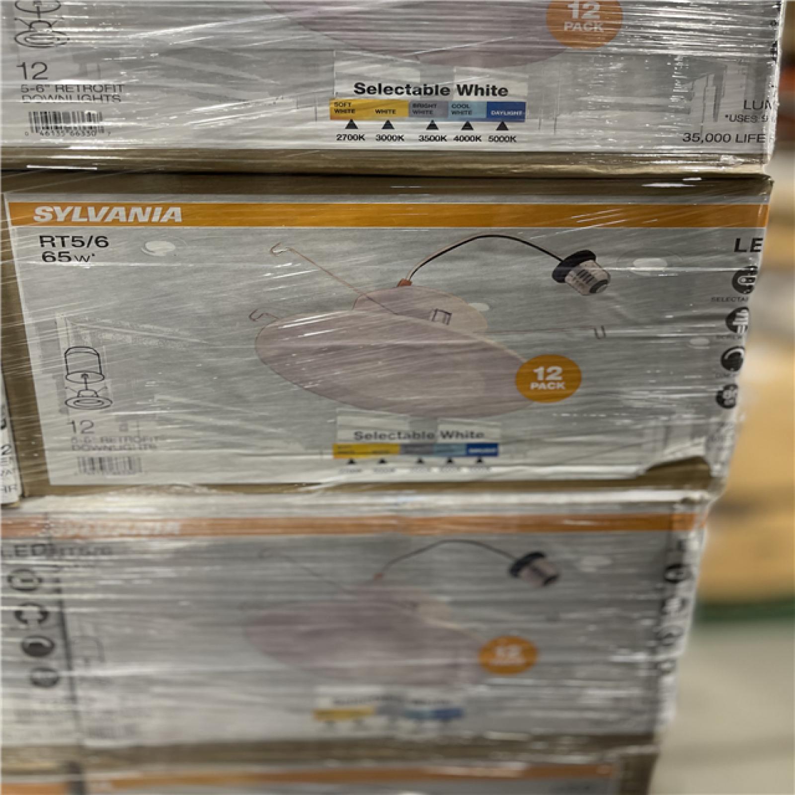 DALLAS LOCATION - LEDVANCE Integrated LED 6 in. Retro Fit Selectable Color 675 Lumen Dimmable Recessed Light White Wet Rated (12-Pack) PALLET-(72 CASES)