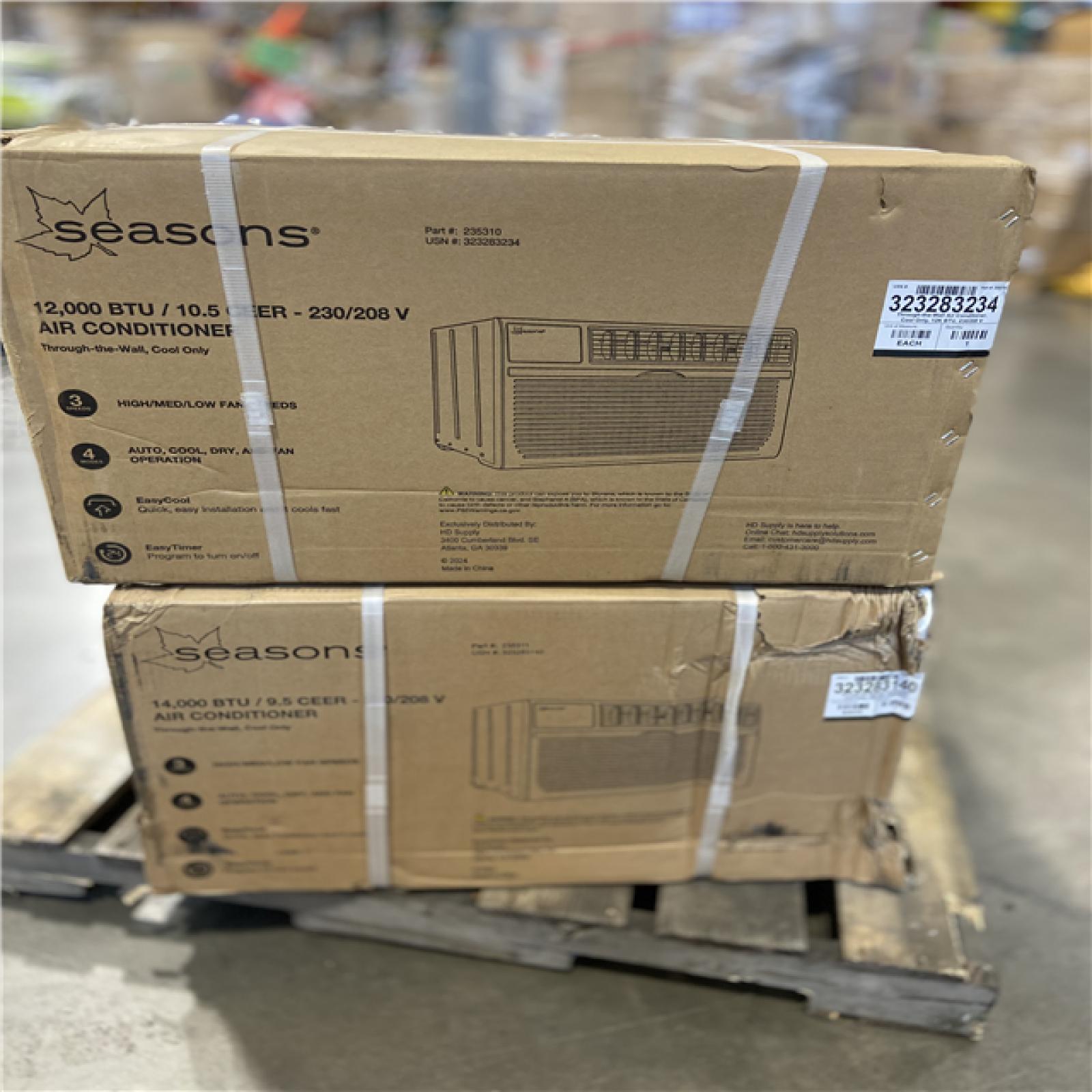 DALLAS LOCATION - Seasons 12,000 Btu 230/208-Volt Through-The-Wall Cool-Only Air Conditioner (2 UNITS)
