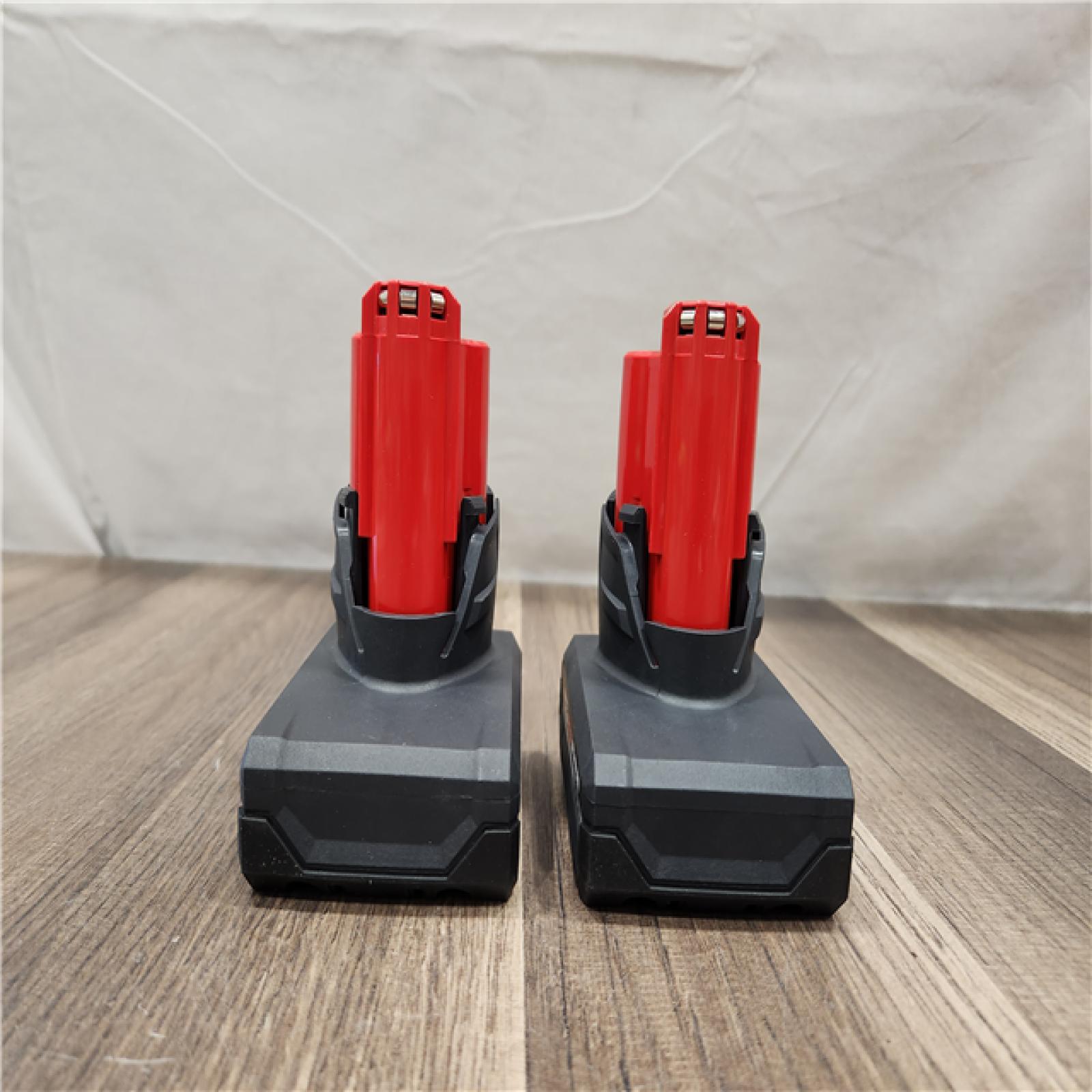 AS-IS- Milwaukee M12 12V Lithium-Ion XC High Output 5.0 Ah Battery Pack (2-Pack) Starter Kit with Charger