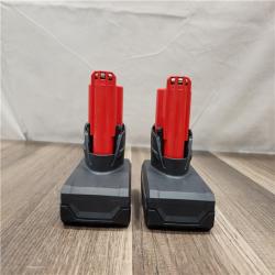 AS-IS- Milwaukee M12 12V Lithium-Ion XC High Output 5.0 Ah Battery Pack (2-Pack) Starter Kit with Charger
