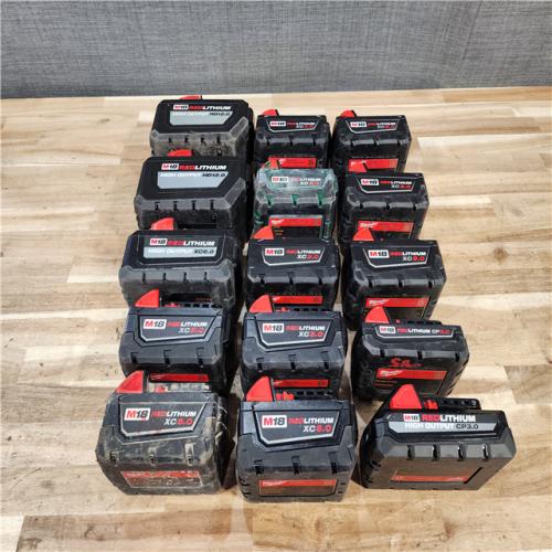 HOUSTON LOCATION - AS-IS MILWAUKEE BATTERY PACK QTY - 15