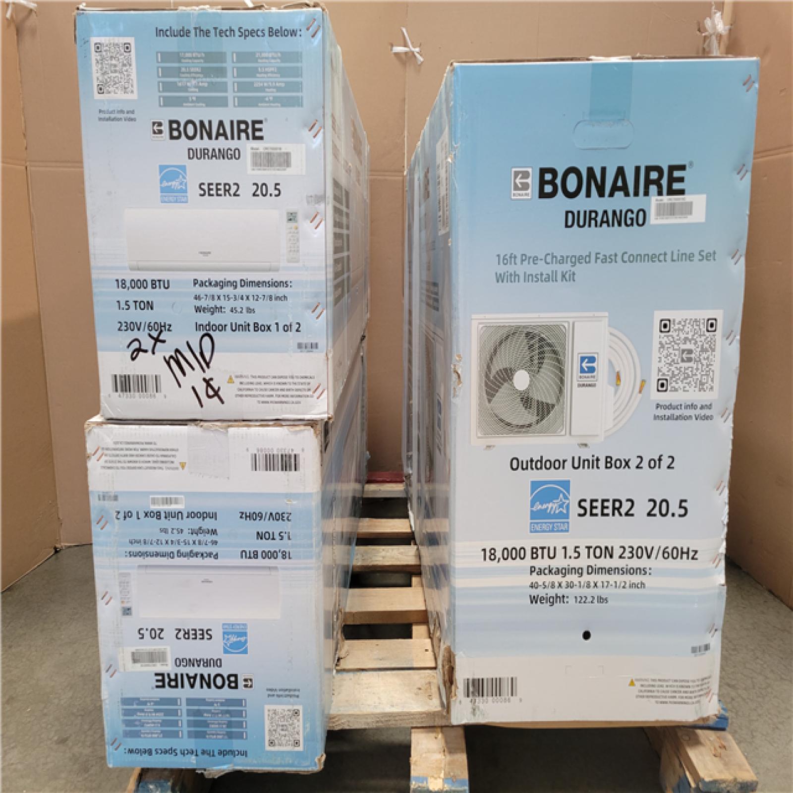 California NEW Bonaire Durango Split Air Conditioner (Damaged Boxes)