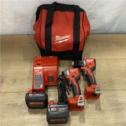 AS-IS Milwaukee 18-Volt Lithium-Ion Brushless Cordless Compact Hammer Drill/Impact Combo Kit