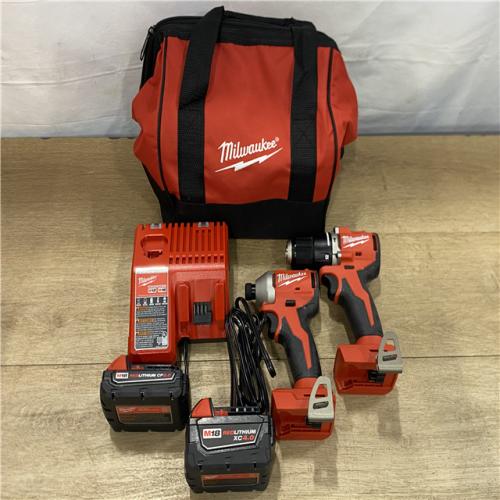 AS-IS Milwaukee 18-Volt Lithium-Ion Brushless Cordless Compact Hammer Drill/Impact Combo Kit