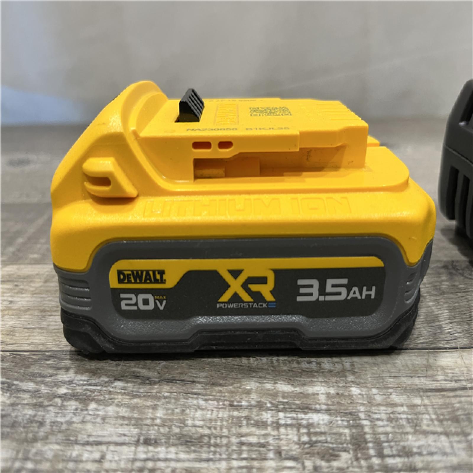 AS-IS DEWALT 20V MAX XR POWERSTACK Lithium-Ion Battery Starter Kit with 3.5Ah Battery and Charger