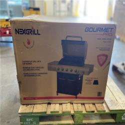 DALLAS LOCATION - Nexgrill Gourmet Pro 5-Burner Propane Gas Grill with Side Burner and Griddle Max Insert in Black