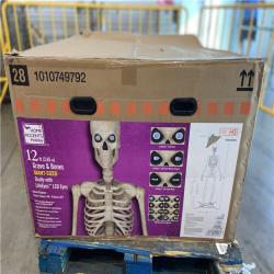 DALLAS LOCATION - Home Accents Holiday 12 ft. Grave & Bones Giant-Sized Skelly with LifeEyes™ LCD Eyes H5