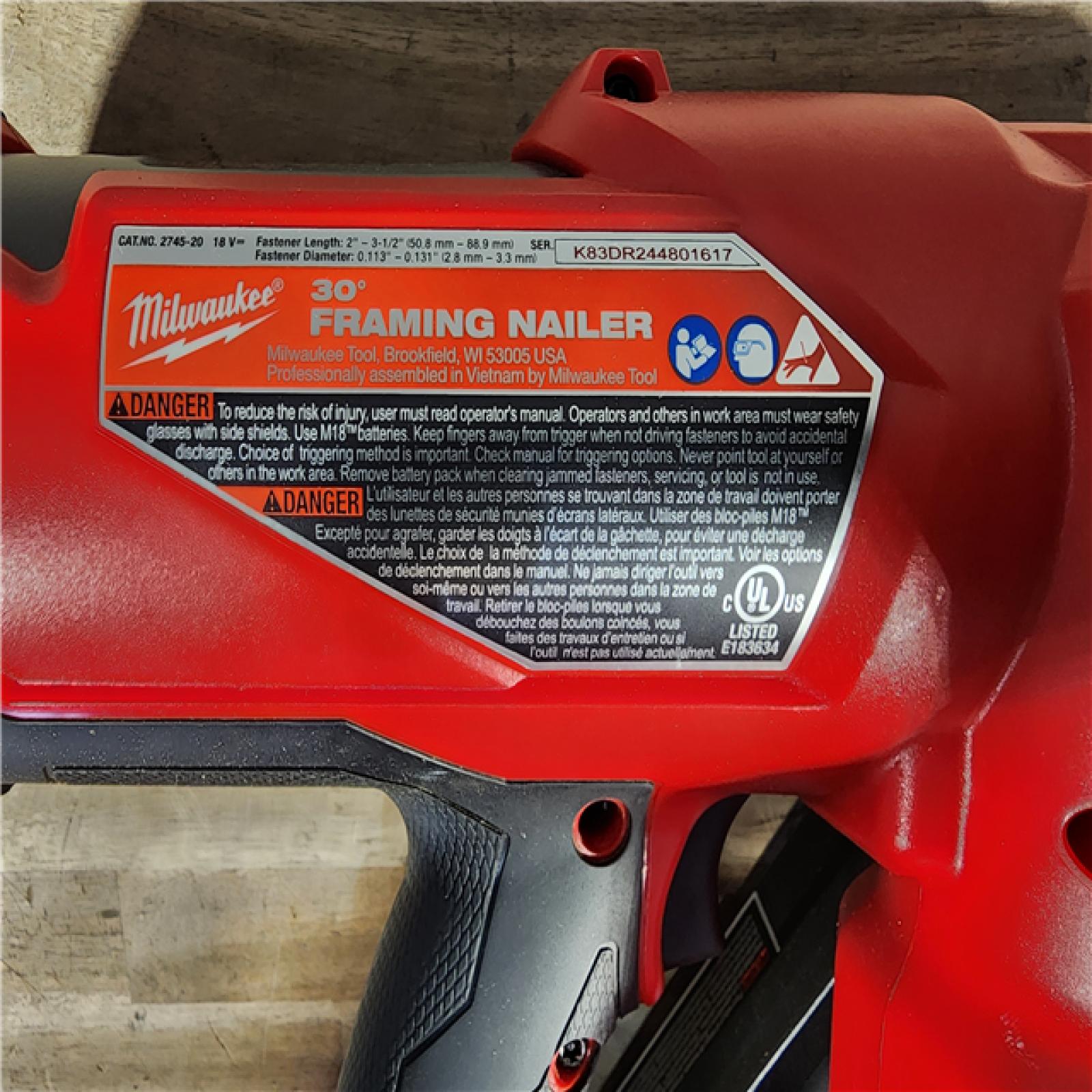 HOUSTON LOCATION - AS-IS M18 FUEL 3-1/2 in. 18-Volt 30-Degree Lithium-Ion Brushless Cordless Framing Nailer (Tool-Only)