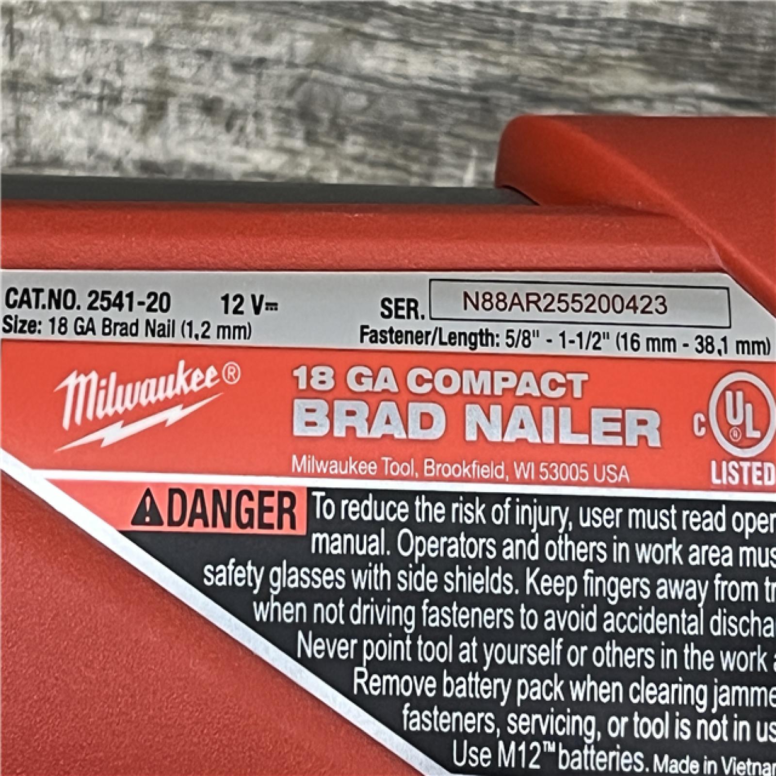 AS-IS Milwaukee FUEL 12-Volt Lithium-Ion Brushless Cordless 18-Gauge 1-1/2 in. Compact Brad Nailer (Tool-Only)