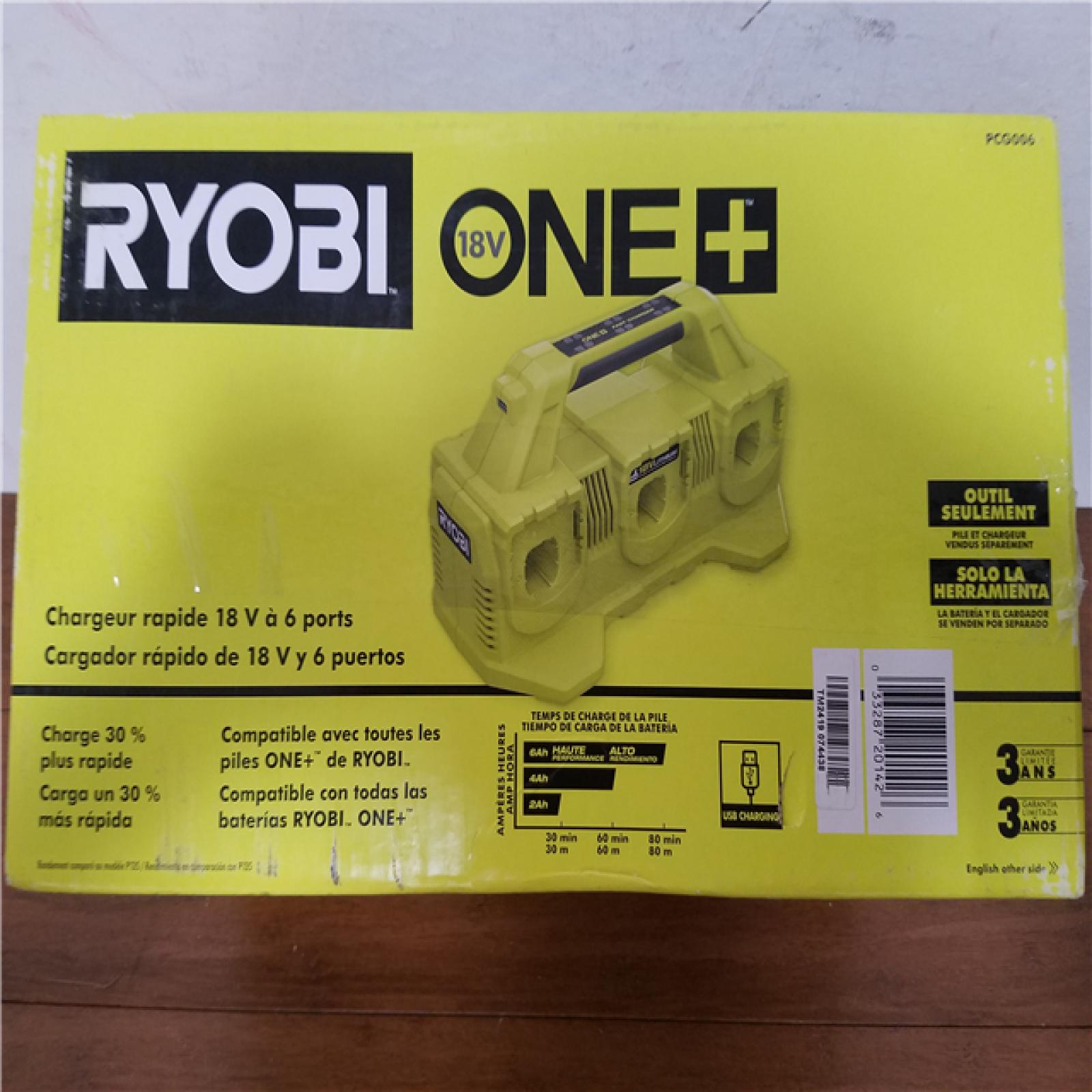 California NEW Ryobi 18V 6-Port Fast Charger (Tool Only)