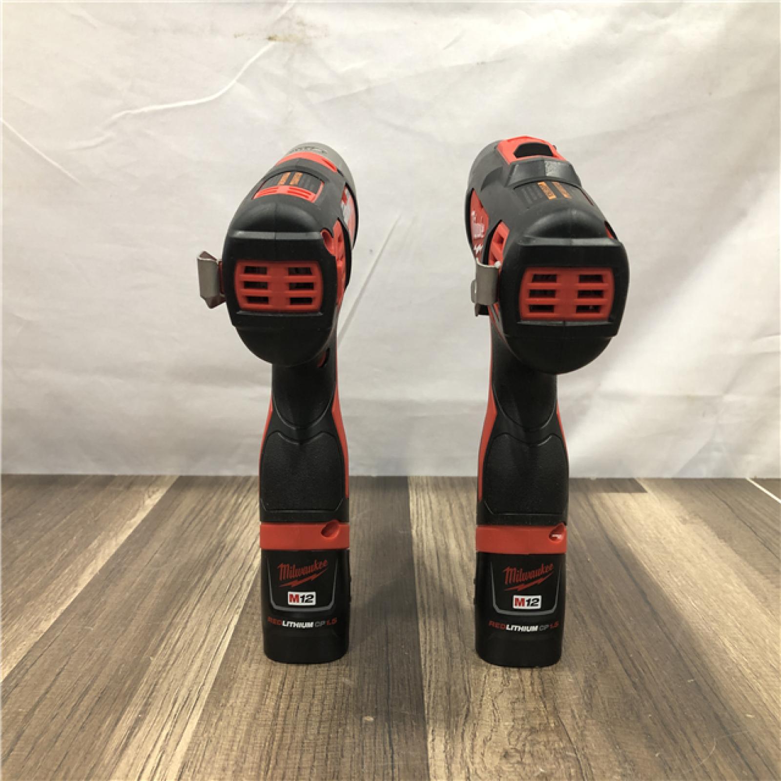 AS-IS Milwaukee 12V Lithium-Ion Cordless Drill Driver/Impact Driver Combo Kit