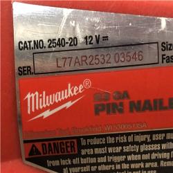 AS-IS Milwaukee M12 12-Volt 23-Gauge Lithium-Ion Cordless Pin Nailer (Tool-Only)