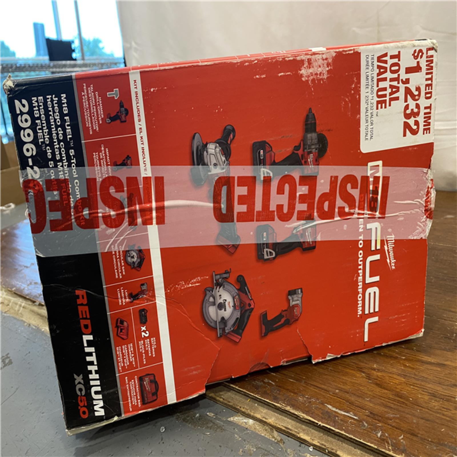NEW MILWAUKEE M18 18-Volt Lithium-Ion Brushless Cordless FUEL Combo Kit (5-Tool) with 2-Batteries, 1-Charger, and Tool Bag