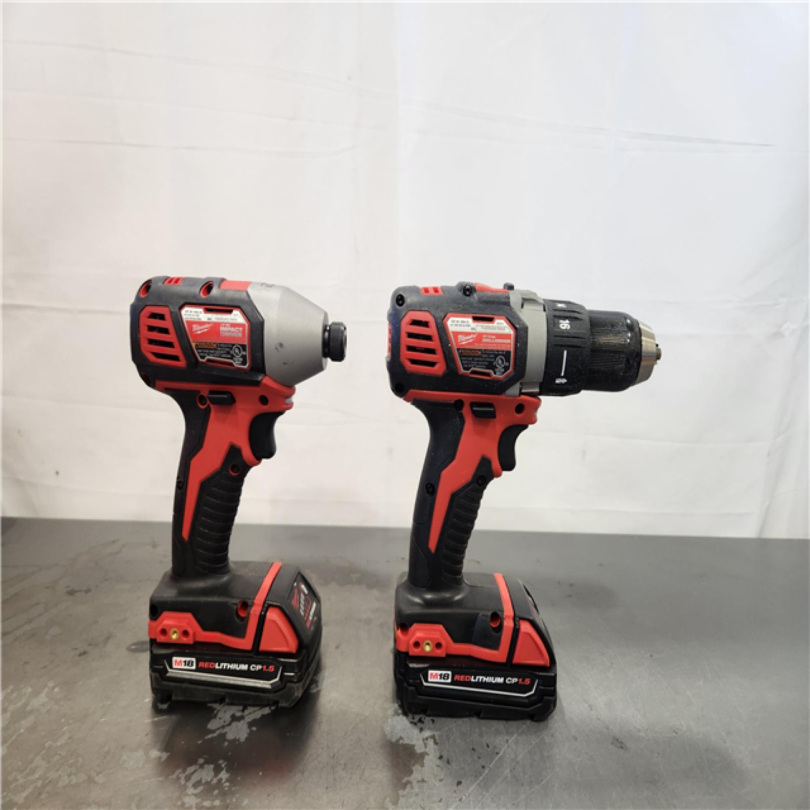 AS-IS- Milwaukee 18V Cordless Brushed 2-Tool Drill/Driver and Impact Driver Kit