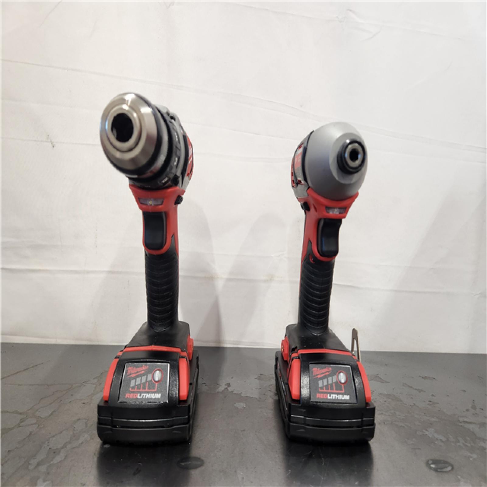 AS-IS- Milwaukee 18V Cordless Brushed 2-Tool Drill/Driver and Impact Driver Kit