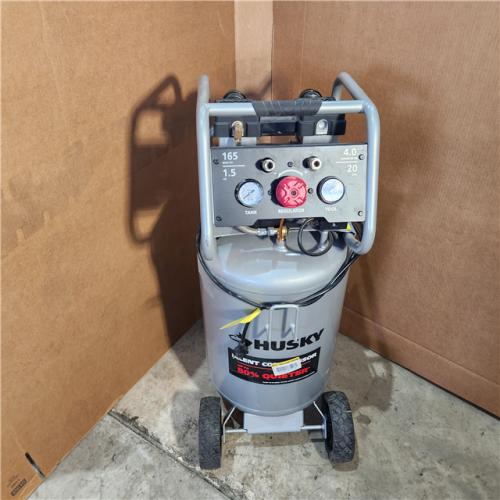 HOUSTON Location-AS-IS-Husky 20 Gal. Vertical Electric-Powered Silent Air Compressor APPEARS IN LIKE NEW Condition
