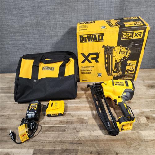 HOUSTON LOCATION - AS-IS DeWalt 20V 16 Gauge Cordless Angled Finish Nailer Kit W/ 2Ah Battery