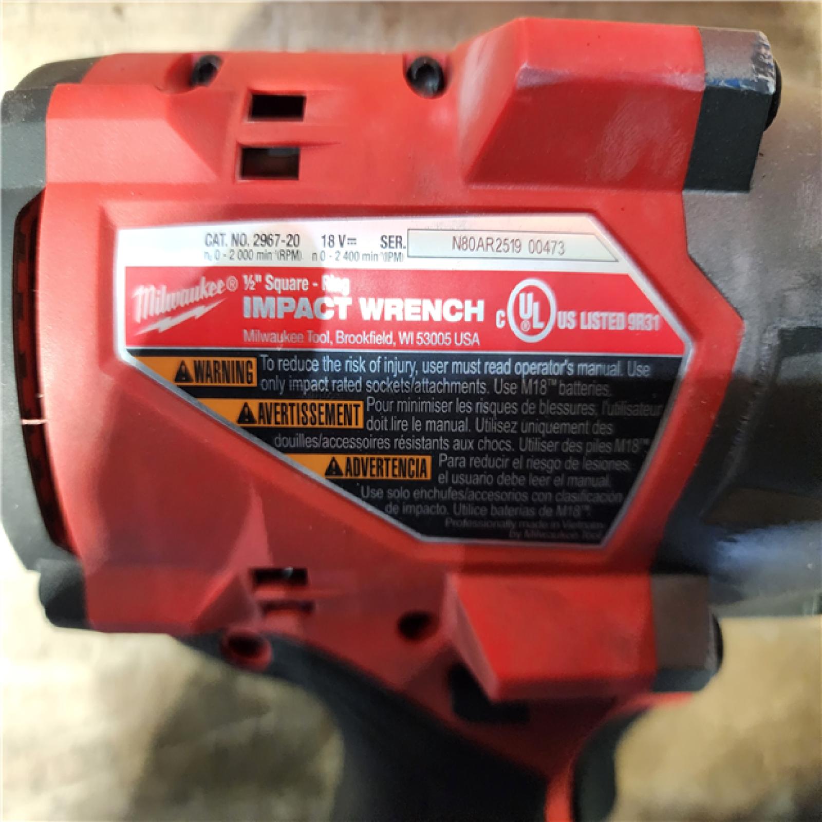 HOUSTON LOCATION - AS-IS Milwaukee M18 FUEL 18V Lithium-Ion Brushless Cordless 1/2 in. Impact Wrench with Friction Ring (Tool-Only)