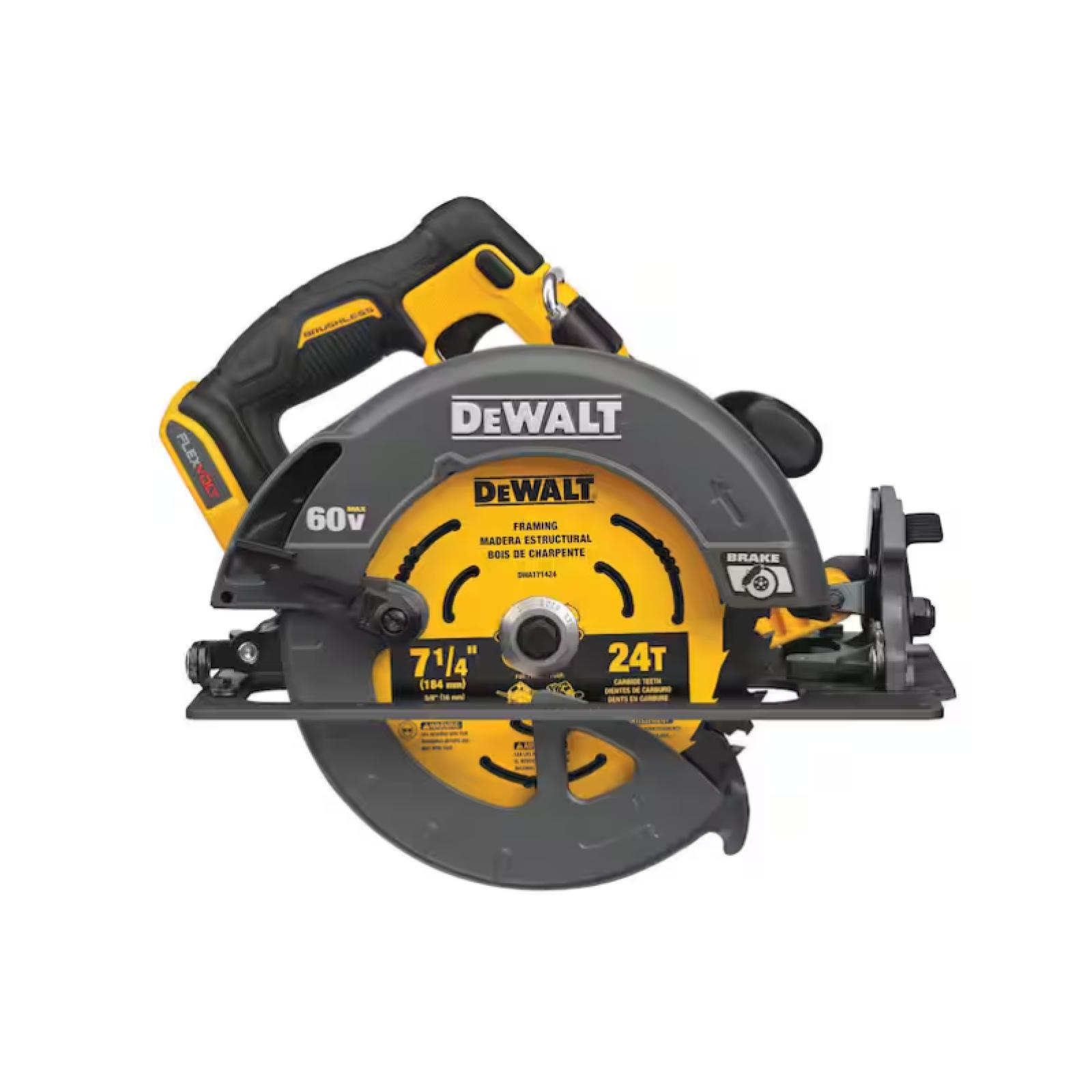 LIKE NEW! DEWALT FLEXVOLT 60V MAX Cordless Brushless 7-1/4 in. Circular Saw with Brake (Tool Only)