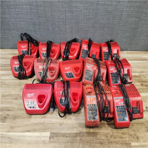 HOUSTON LOCATION - AS - IS MILWAUKEE BATTERY CHARGER PACK QTY - 14