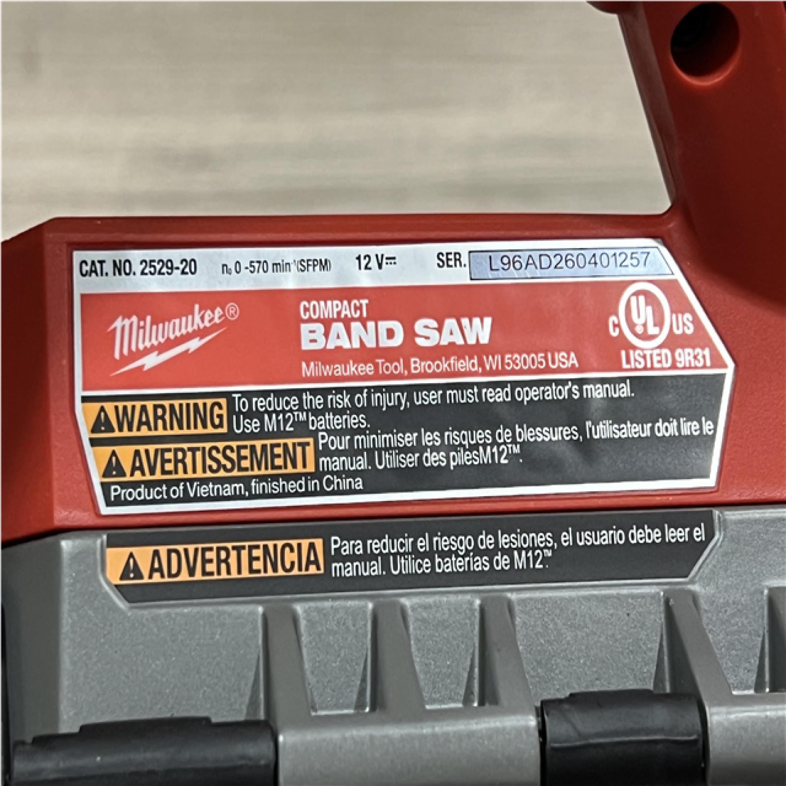 AS-IS Milwaukee FUEL 12V Lithium-Ion Cordless Compact Band Saw (Tool-Only)