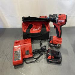 AS-IS - Milwaukee M18 18V Lithium-Ion Brushless Cordless 1/2 in. Compact Drill/Driver Kit