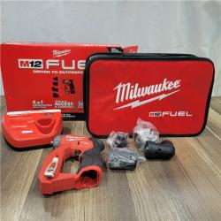 AS-IS Milwaukee M12 FUEL 12V Lithium-Ion Brushless Cordless 4-in-1 Installation 3/8 in. Drill Driver Kit with 4-Tool Heads