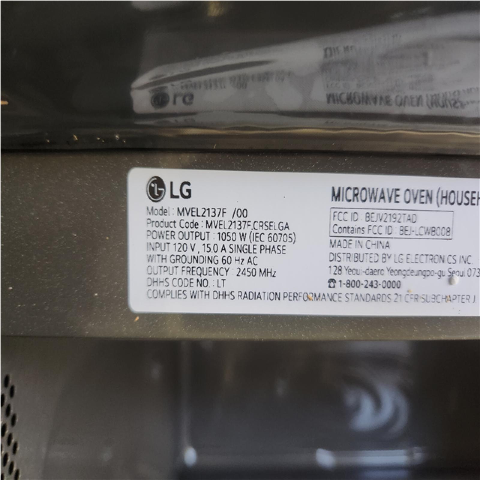 Phoenix NEW LG 2.1 cu. ft. 30 in. Width PrintProof Stainless Steel 1 050-Watt Smart Over-the-Range Microwave Oven with ExtendaVent 2.0