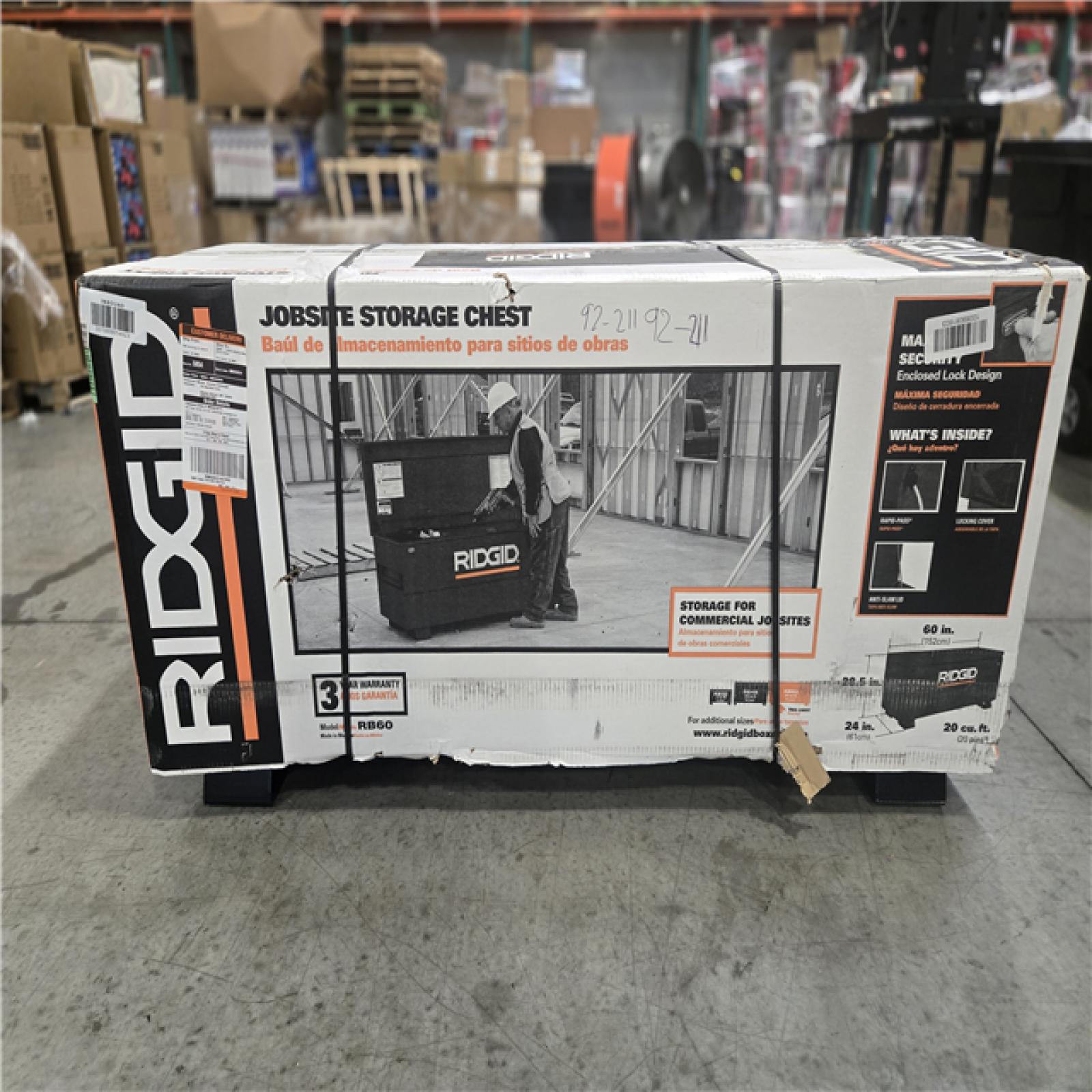 DALLAS LOCATION - AS-IS RIDGID 60IN STORAGE CHEST
