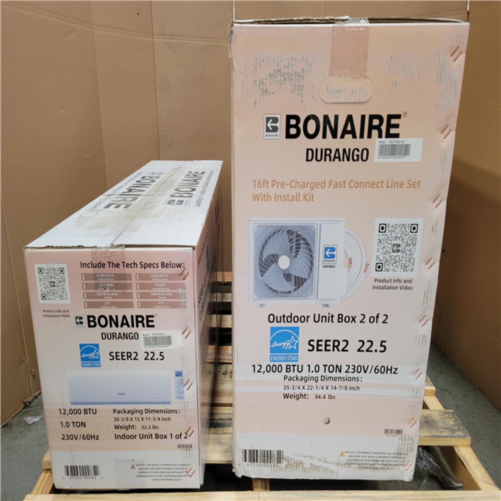 California NEW Bonaire Durango Split Air Conditioner (Damaged Boxes)