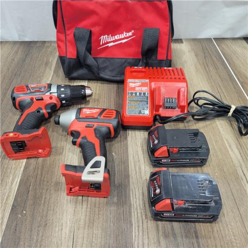 AS-IS Milwaukee M18 18V Cordless Brushed 2 Tool Drill/Driver and Impact Driver Kit