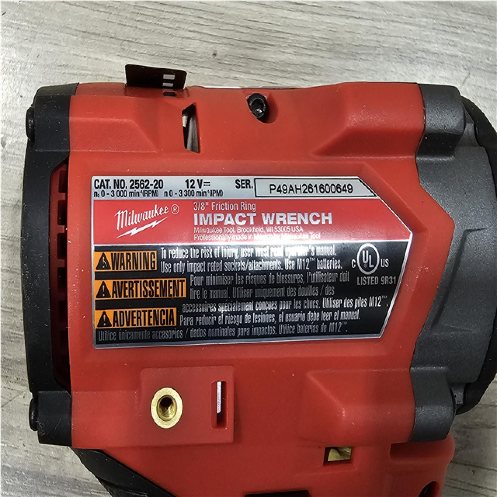 AS-IS Milwaukee FUEL 12V Lithium-Ion Brushless Cordless Stubby 3/8 in. Impact Wrench (Tool-Only)