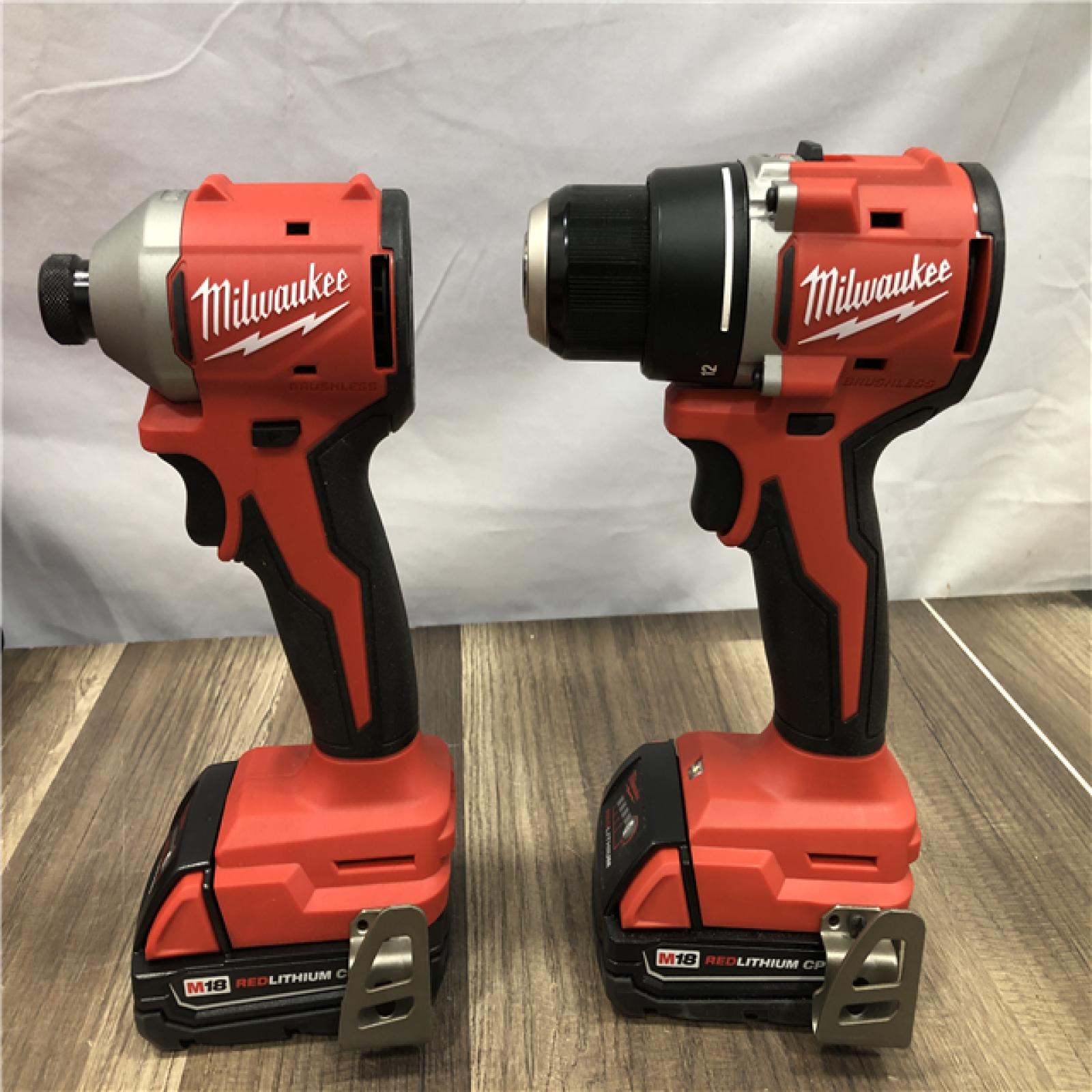 AS-IS Milwaukee 18V Lithium-Ion Brushless Cordless Compact Drill/Impact Combo Kit