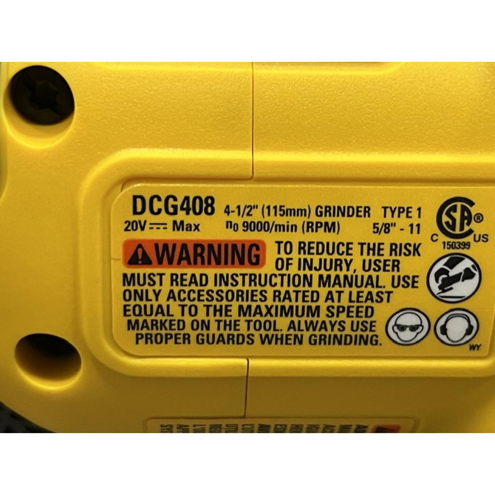 AS-IS DEWALT 20V MAX Cordless Brushless 4-1/2 in. Angle Grinder with Paddle Switch (Tool Only)