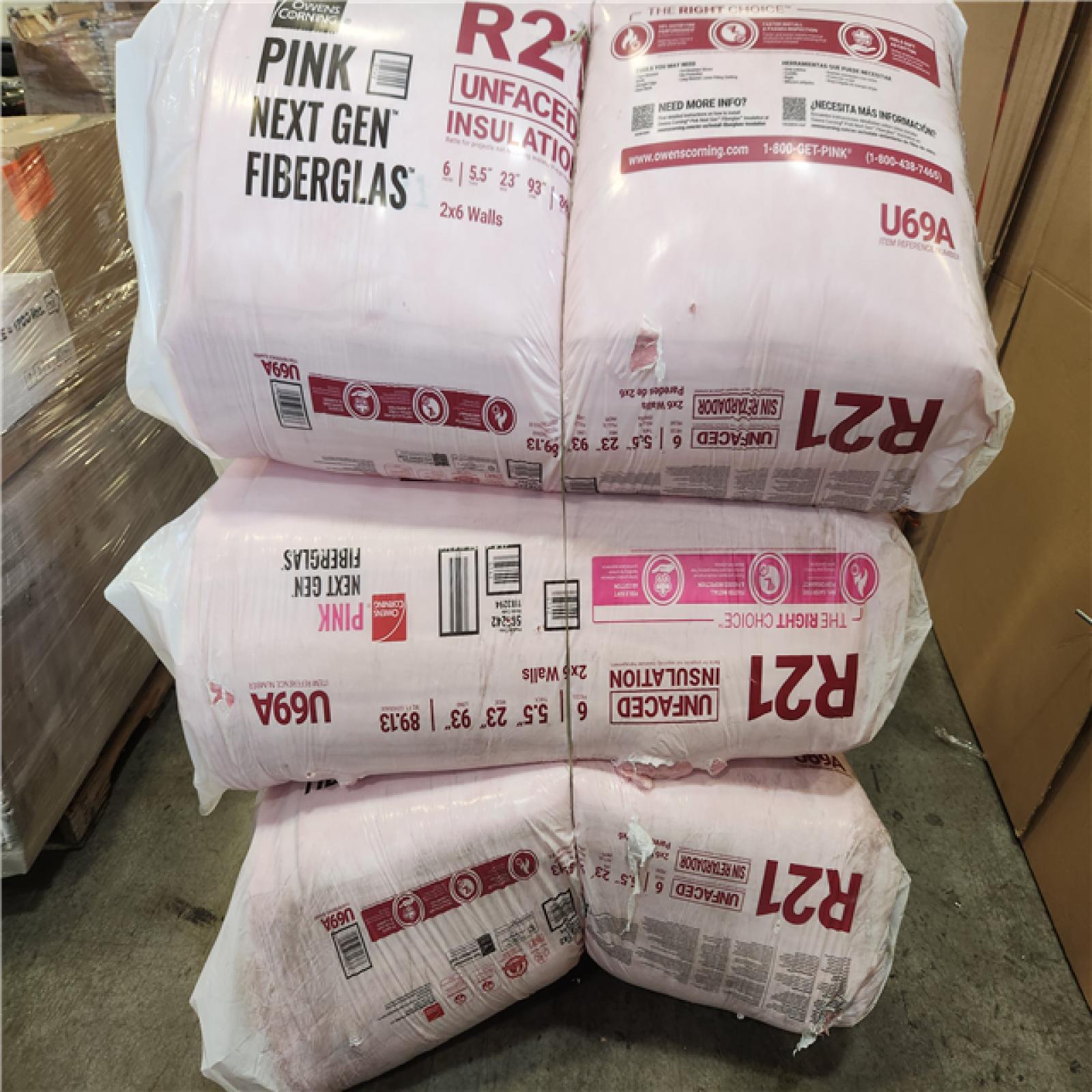 Phoenix AS-IS Owens Corning R-21 Kraft Faced Fiberglass Insulation Batt 23 in. x 93 in. (8-Bags)