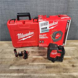 HOUSTON LOCATION - AS-IS MILWAUKEE 100 Ft. REDLITHIUM Lithium-Ion USB Green Rechargeable Cross Line Laser Level with Charger