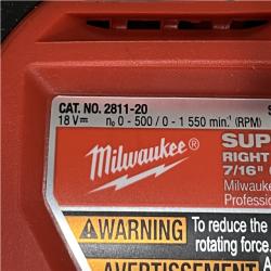 AS-IS Milwaukee FUEL 18V Lithium-Ion Brushless Cordless GEN 2 SUPER HAWG 7/16 in. Right Angle Drill (Tool-Only)
