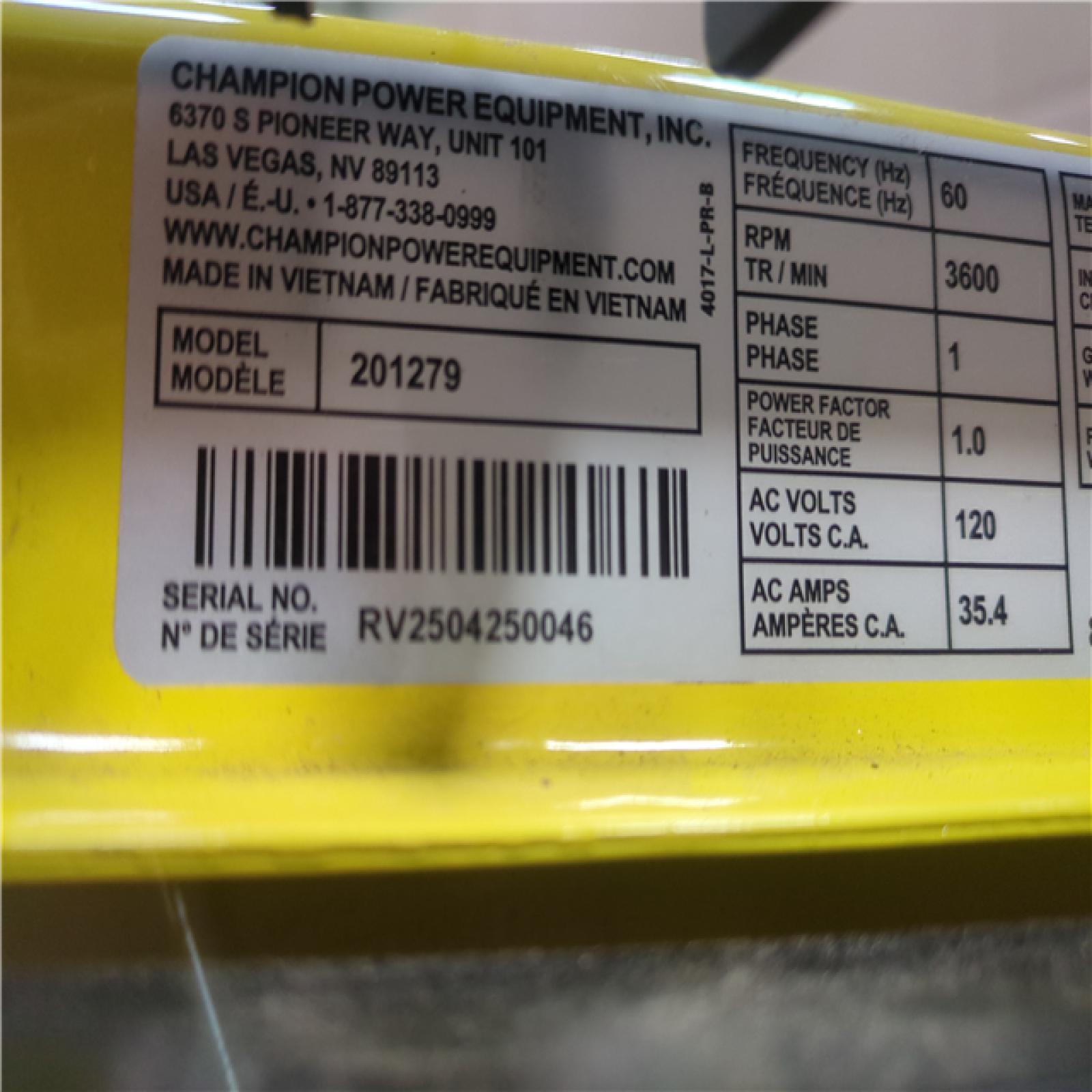 CALIFORNIA AS-IS CHAMPION PORTABLE POWER GENERATOR