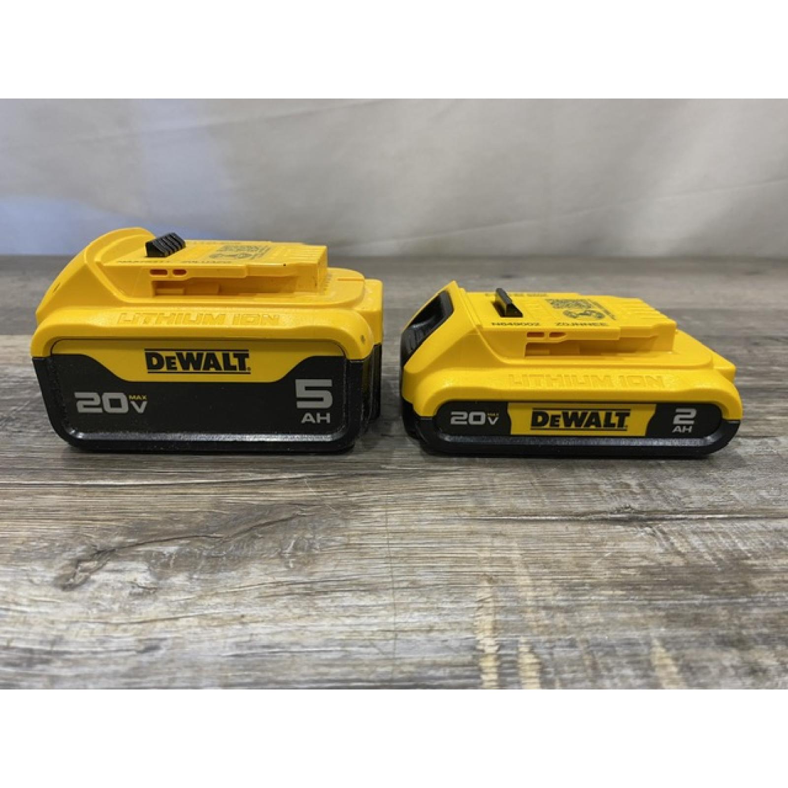 AS-IS DEWALT 20V MAX Lithium-Ion Battery Kit with 5.0Ah and 2.0Ah Battery and Charger