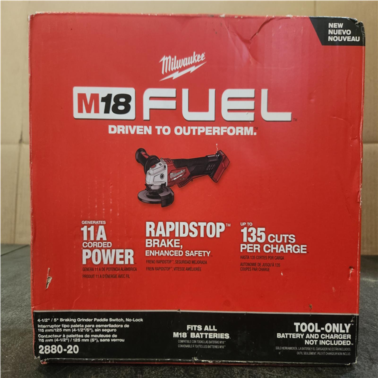 Phoenix NEW Milwaukee M18 FUEL 18V Lithium-Ion Brushless Cordless 4-1/2 in./5 in. Grinder w/Paddle Switch (Tool-Only)