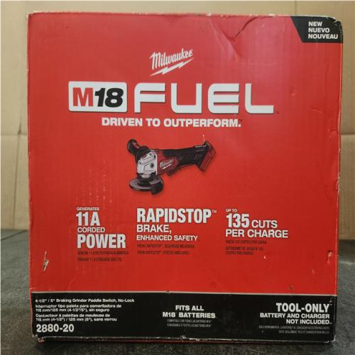 Phoenix NEW Milwaukee M18 FUEL 18V Lithium-Ion Brushless Cordless 4-1/2 in./5 in. Grinder w/Paddle Switch (Tool-Only)