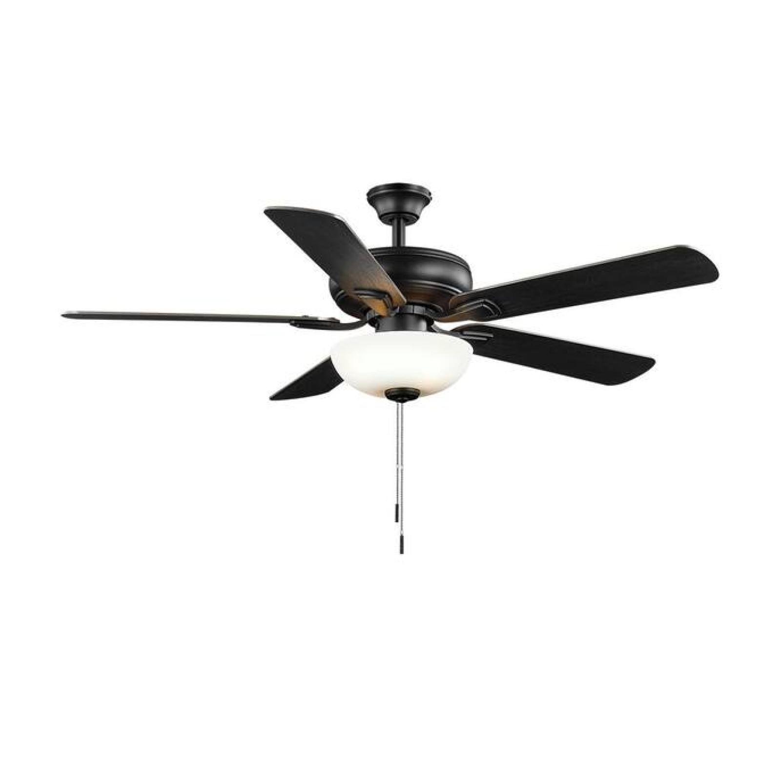 DALLAS LOCATION - Hampton Bay Rothley II 52 in. Indoor LED Matte Black Ceiling Fan with Light Kit (24 UNITS)