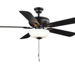 DALLAS LOCATION - Hampton Bay Rothley II 52 in. Indoor LED Matte Black Ceiling Fan with Light Kit (24 UNITS)